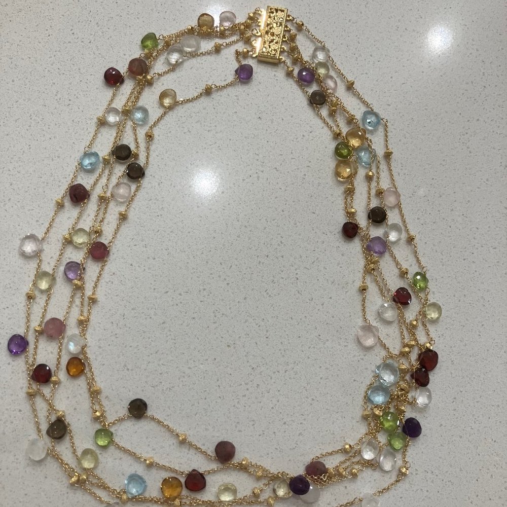 4 Strand necklace with semi precious stones